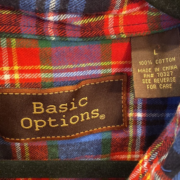 Basic Options Men's Flannel Size Large - Picture 3 of 5